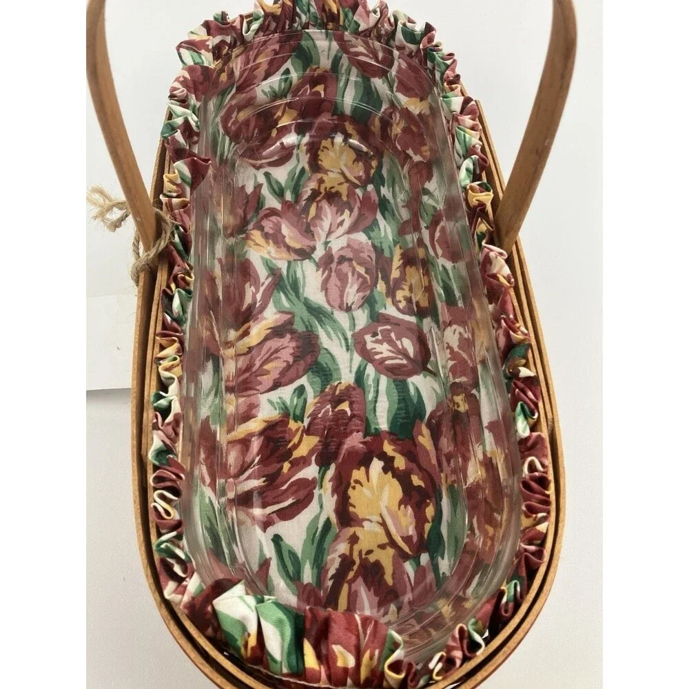 Longaberger May Series Tulip Basket | /w Liner & Protector 1992 Spring #14648